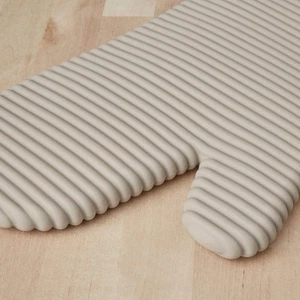 KITCHENAID Ribbed Soft Silicone Oven Mitt 2-Pack Set, 7.5"x13", Milkshake - Picture 1 of 3