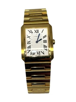 Reloj tanque Coach 0160 oro suizo dos tonos - esfera romana agujas azules Foto 1 de 4