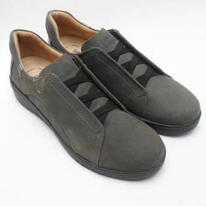 Samuel Hubbard Damen 11 M grau Leder federleicht marin Slipper Schuhe - Bild 1 von 8
