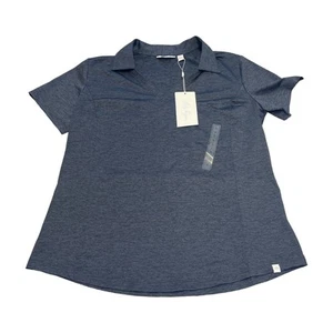 Lady Hagen Spacedye Polo Shirt Women's Medium Navy Golf Performance Short Sleeve - Picture 1 of 7
