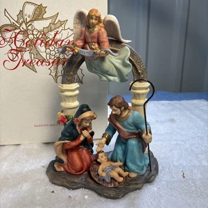 Avon Weihnachtskrippe mit Heiliger Familie Figur Holiday Treasures 2002 - Bild 1 von 6