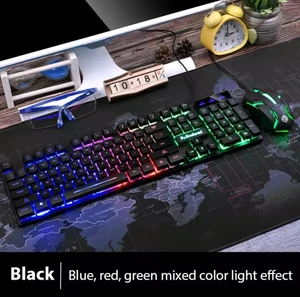 KM320 RGB Backlit Gaming Keyboard and Mouse Combo Waterproof USB for PC Laptop - Picture 1 of 6