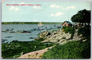 Salem Willows Massachusetts um 1910 Postkarte Bootsanlegestelle - Bild 1 von 2