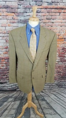 Chaqueta Blazer Abrigo Deportivo Corneliani ITALIA 42L Para Hombre Beige A Cuadros 2 Botones Lana Foto 1 de 4