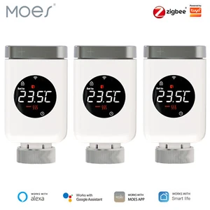 MOES Smart Termostato Valvola Radiatore Zigbee Termostato Riscaldamento Alexa Google - Foto 1 di 22