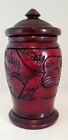 7 1/2" Hand Carved Wooden Urn, Ginger, Coffee, Tea Jar With Lid with Asian Feel