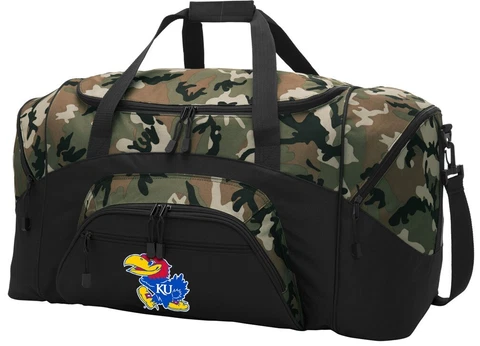 KU Duffle Bag Suitcase LARGE University of Kansas Duffel Gift Idea for Him Men Cover