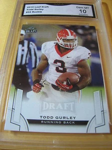 TODD GURLEY RAMS 2015 LEAF DRAFT RC # 55 GRADED 10 L@@@K - Picture 1 of 1
