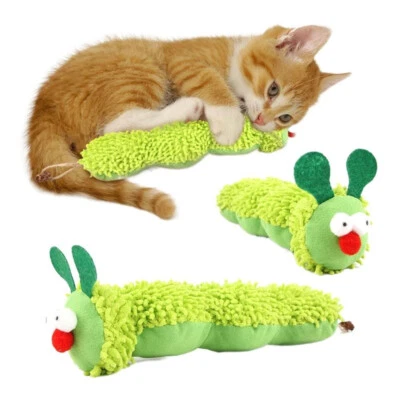 Caterpillar Shaped Plush Cat Toy Contains Catnip Self Pleasure Boredom Relief - Image 1 of 4