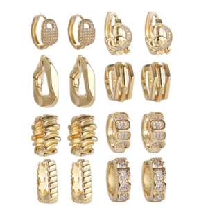 Geometric Earrings for Women Triangle Square Frame Earrings Gold Color In Korean - Picture 1 of 72