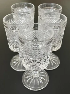 5 Vintage Anchor Hocking WEXFORD CRYSTAL 5-3/8” Claret Wine Glasses GOBLETS - Picture 1 of 6