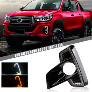 LED DRL Daytime Running Light For TOYOTA HILUX REVO ROCCO 2017 2018 2019 - Picture 1 of 8