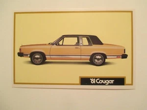 Postcard Mercury Cougar 1981 view 2 Car Auto Automobile - Picture 1 of 2