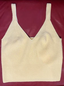 $145 Sandro Twiny Knitted Twinset Top SFPPU00895 | Jaune Pâle | FR 3 US L/8 - Picture 1 of 14