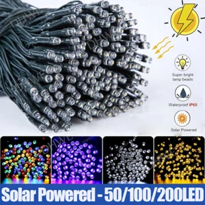 50/100/200/500 LED Solar Power Fairy Garden Lights String Outdoor Party Wedding - Picture 1 of 23