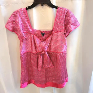 Nine West Womens Top Silk Y2K Babydoll Size 10 Pink Fairy Dainty Coquette 13455 - Picture 1 of 8