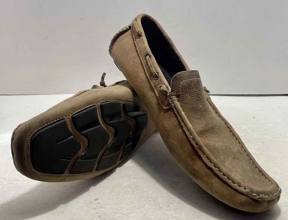 Mocasines de conducción Bacco Bucci Studio para hombre Tiguan II talla 10 zapatos de cuero marrón Foto 1 de 4