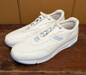 SAS Women's 10 Narrow Leather Walking Shoes Tour White w/ Blue Tripad Comfort - Picture 1 of 10