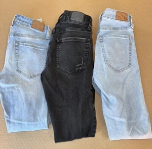 Aeropostale Women Size 00 / 000 Skinny Jeans Jeggings High Rise Denim Pants Lot - Picture 1 of 15