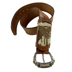 Linea Pelle einzigartiger breiter Vintage-Ledergürtel Damen Größe M - Bild 1 von 12