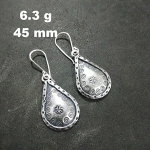Fine Silver Earrings Sterling 925 Jewelry 6g lot19 Tribal BOHO Drop Charm 11 - Picture 1 of 6
