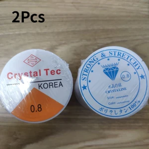 Línea elástica transparente con cuentas de cristal Tec para hágalo usted mismo 2 piezas - Imagen 1 de 6