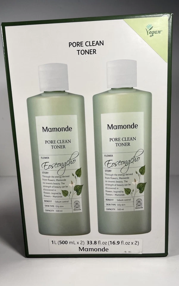Toner Clean Mamonde Pore Clean Toner Vegano Novo Na Caixa 500 ml X 2 peças (16,9 fl. Oz Z 2) - Imagem 1 de 4