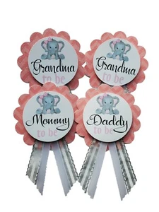 Pink Elephant Baby Shower Pin for Mommy or Daddy to Be Safari Jungle Grandma - Picture 1 of 10