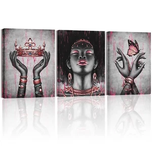Visual Art Decor African American Canvas Wall Art Black Woman Portrait Fashio... - Picture 1 of 7