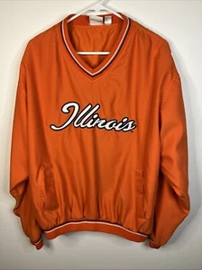 RED OAK SPORTSWEAR MENS SZ L ORANGE ILLINOIS WINDBREAKER JACKET - Picture 1 of 10