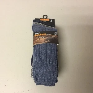 NWT Men's Heavy 49% Wool Blend Casual Rag Socks 3 Pair Size Large Multi #585L - Picture 1 of 2