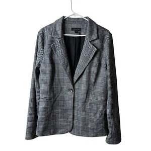 41 Hawthorn Stitch Fix Black White Houndstooth One Button Career Blazer Plus XXL - Picture 1 of 5