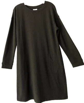 Vestido de punto J. Jill fit 🐦‍⬛ jersey talla M gris oscuro manga larga forro polar Foto 1 de 4