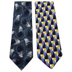 Corbata formal Villa Bolgheri para hombre hecha en seda Italia patrón de remolino geométrico - Imagen 1 de 7