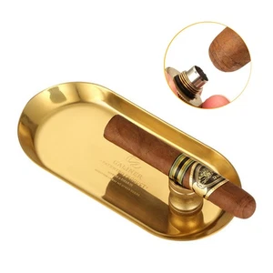 Galiner Metal Cigar Ashtray Hole Punch Portable With 1 Slot Holder Stand Travel - Picture 1 of 11