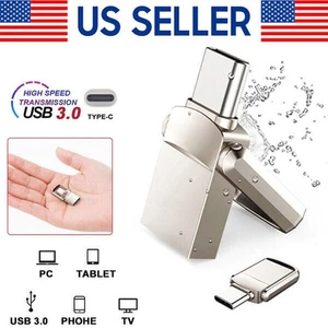1/2TB Type C/USB-A USB 3.0 Flash Drive Thumb Drive Memory Stick for PC Lapto LOT - Afbeelding 1 van 15