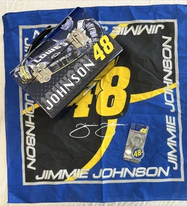 Jimmy Johnson #48 Metal Lunch Box, Key Chain and Bandana LOT - See Desc - Picture 1 of 7