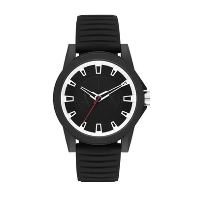 Reloj para hombre Armani Exchange tres manecillas negro silicona esfera negra 44 mm AX2520 Foto 1 de 4