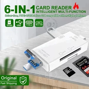 OTG Typ-C SD TF Kartenleser 6-in-1 USB 3.0 Micro USB Stick Adapter - Bild 1 von 9