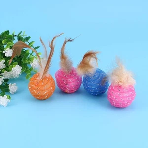 4 Pcs Candy Colored Badminton Kitten Toys for Indoor Kittens Ball - Picture 1 of 11