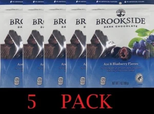5x Brookside Dark Chocolate ACAI & BLUEBERRY FLAVORS 7 Oz Bag - 5 PACK - Picture 1 of 3