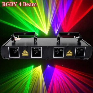 Laser Light 460mW 4 Lens 4 Beam RGBY DJ Stage Lighting Disco Show DMX Projector