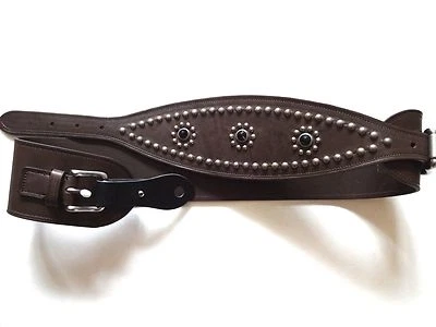 Nuevo Cinturón Ralph Lauren Colección Hecho en Italia Ancho Cuero Marrón Tachonado M Foto 1 de 4