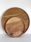 Wooden Candle Plate Round Acacia Wood Tray Pillar/Church, Small/Large Dinner