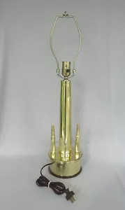 WW2 Trench Art Desk Lamp Restored & Rewired (105mm, 40mm and 50Cal Brass Shells) - Picture 1 of 10