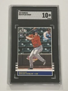 2019 Panini Donruss #234 Myles Straw RC Rookie SGC 10 Gem Mint - Picture 1 of 2
