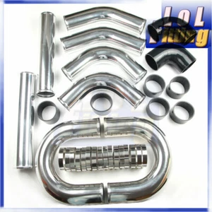 4" inch Aluminum Turbo Intercooler Pipe Piping Kit + Coupler + T-Clamps US STOCK - Photo 1/11