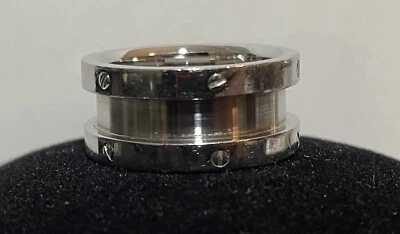 Gold & Jewels Screw Design Ring Band Stainless Steel Size 10.5 (J-034) - Image 1 of 4