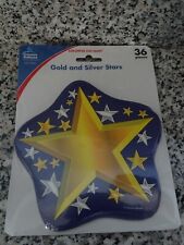 Carson-Dellosa Gold & Silver Stars Colorful Cut-Outs-Pkg. of 36-New