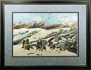 Earl Biss "Morning Glory Boys in Blue" serigraph art#17/140 Hand Signed framed - Picture 1 of 5